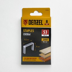 Denzel Скобы, 8 мм, для мебельного степлера, тип 53, 2000 шт.  в Сыктывкаре