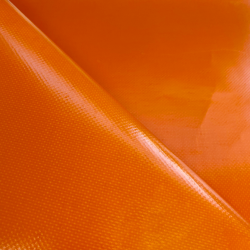 Тентовый материал ПВХ 450 гр/м2, Оранжевый (Ширина 160см), на отрез  в Сыктывкаре, 450 г/м2, 699 руб